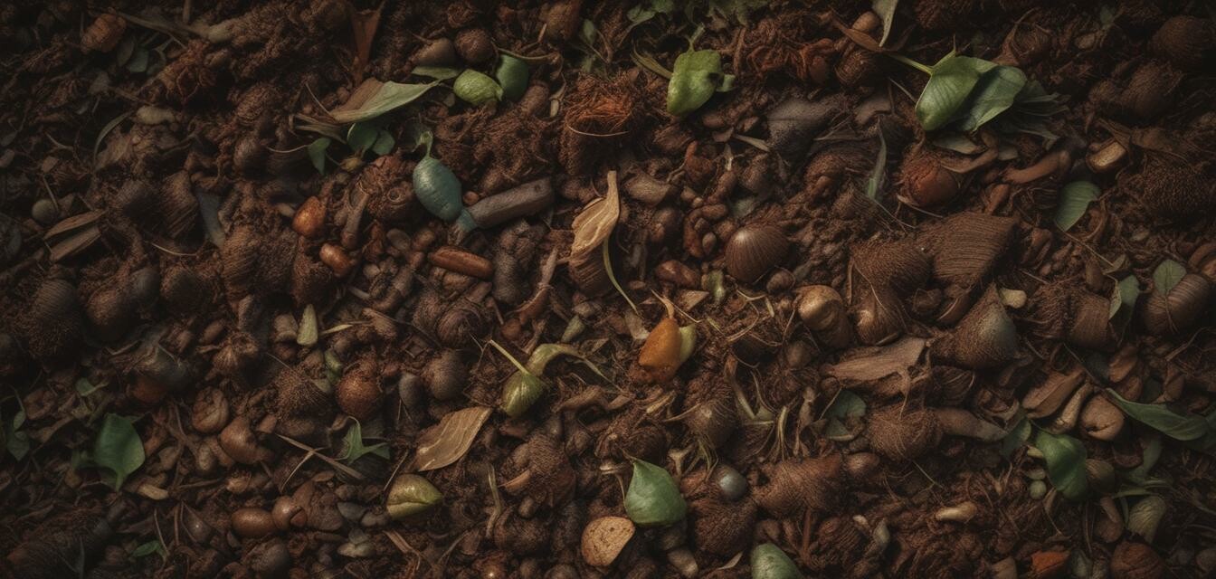 Close-up of a compost pile