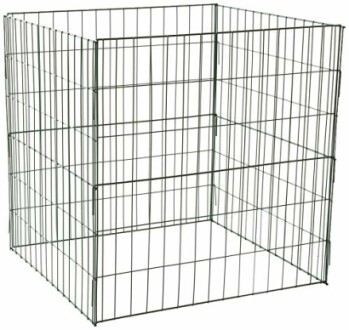 Metal wire storage cage with open top