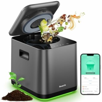 Smart indoor composter with smartphone app control.