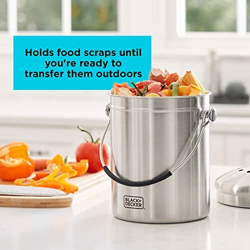 BLACK+DECKER Compost Bin, Stainless Steel