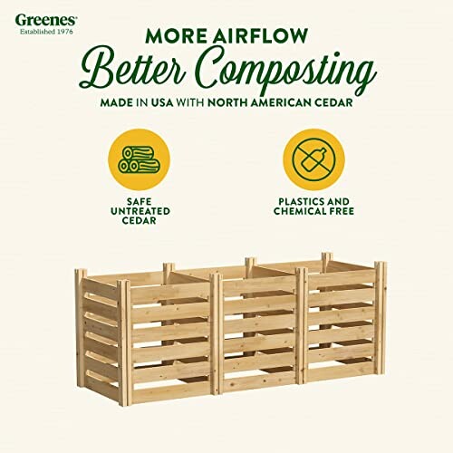 Wooden compost bin with airflow and composting benefits